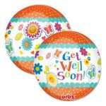 Μπαλόνι "Get Well Soon" φλοράλ Orbz 40 εκ