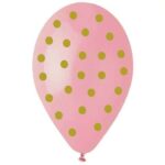 12″ Μπαλόνι Baby Pink με χρυσό πουά