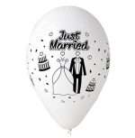 12″ Μπαλόνι τυπωμένο λευκό Just Married