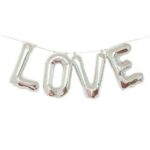 25” Μπαλόνι αγάπης Ασημί Love - Image 2