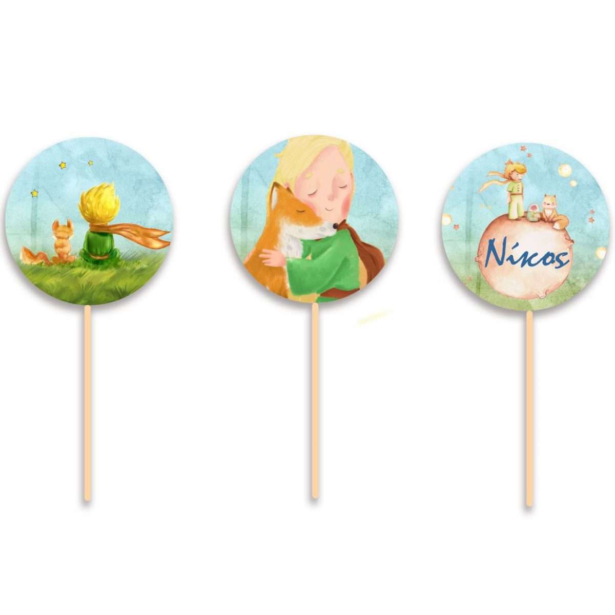 Topper Cupcake Μικρός Πρίγκιπας (6 τεμ) - Image 2