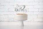 Topper τούρτας Happy Birthday Ασημί - Image 2