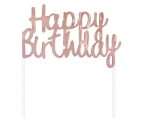 Topper τούρτας Happy Birthday Ροζ χρυσό