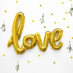 29” Μπαλόνι αγάπης Love χρυσό - Image 2