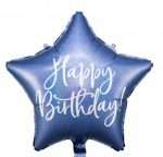 18″ Μπαλόνι Αστέρι Happy Birthday Μπλε Navy - Image 3