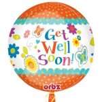 Μπαλόνι "Get Well Soon" φλοράλ Orbz 40 εκ - Image 2