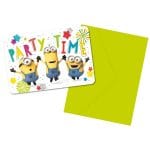 Προσκλήσεις πάρτι Minions (8 τεμ)