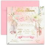 Προσκλητήριο βάπτισης Ονειροπαγίδα Boho Bloom - Image 2