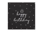 Χαρτοπετσέτες μαύρες Happy Birthday (20 τεμ)