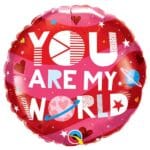 18” Μπαλόνι αγάπης ‘You are my world’ - Image 3
