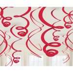 Swirl Διακοσμητικά Oροφής Κόκκινα (12 τεμ)