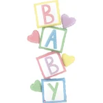 63” Τεράστιο Μπαλόνι Γέννησης Baby Blocks