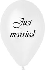13″ Μπαλόνι άσπρο Just Married - Image 3