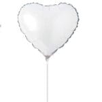 10" Mini Shape Μπαλόνι Λευκή Καρδιά Holographic - Image 2