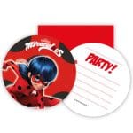 Προσκλήσεις πάρτυ με Φάκελο Miraculous Ladybug (6 τεμ) - Image 2