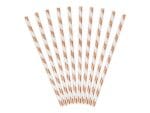 Rosegold χάρτινα καλαμάκια ριγέ (10 τεμ) - Image 2