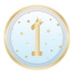 Πιάτα φαγητού 1st Birthday μπλε (8 τεμ)