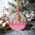 Στολίδι με φωτογραφία - pink Christmas - Image 2