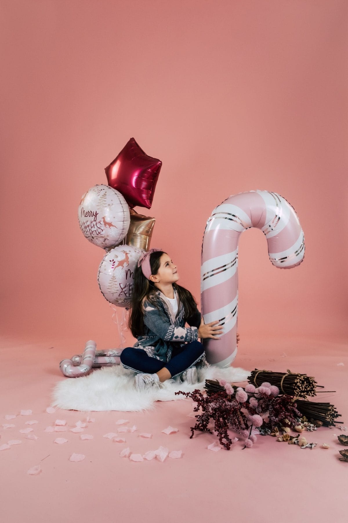 41" Μπαλόνι ροζ Candy Cane - Image 3