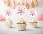 Topper Cupcake Αερόστατο κορίτσι (6 τεμ)