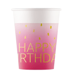 Ποτήρια ροζ Όμπρε Birthday (8 τεμ)