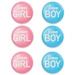 Κονκάρδες Team Girl-Team Boy (6 τεμ)