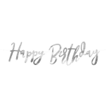 Ασημί Γιρλάντα Happy Birthday 16.5x62cm