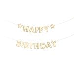 Γιρλάντα Happy Birthday με χρυσό Περίγραμμα 220cm
