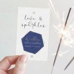 Καρτάκι γάμου με Sparkler Stick - Dusty Blue (10 τεμ)