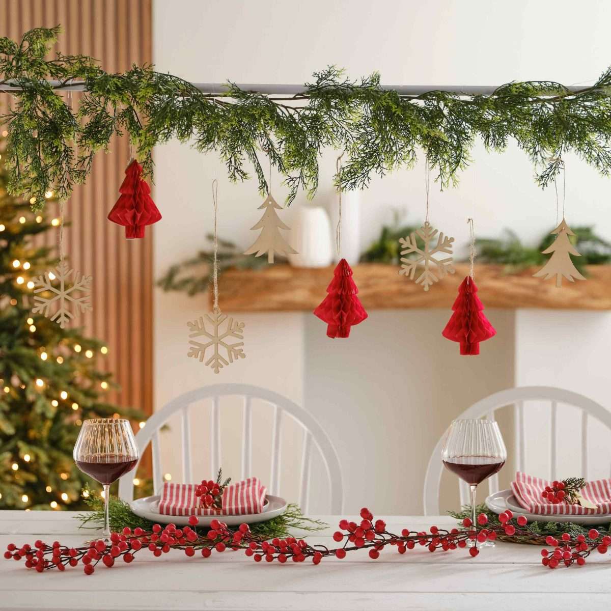 Ξύλινα Στολίδια Red Christmas (10 τεμ) - Image 2