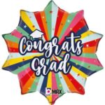 18" Μπαλόνι Αποφοίτησης Πολύχρωμο Congrats Grad - Image 2