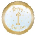 18" Μπαλόνι Happy 1st Birthday Boy - Image 2