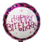 18″ Μπαλόνι Happy Birthday Φούξια Animal Print - Image 2