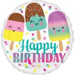 18" Μπαλόνι Παγωτάκια Happy Birthday - Image 2
