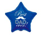 19" Μπαλόνι μπλε Αστέρι Best Dad Ever - Image 2