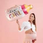 Μπαλόνι γέννησης It's a Girl Μπιμπερό με κομφετί - Image 4