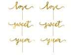 Χρυσά Cupcake toppers Love-Sweet-Yum (6 τεμ) - Image 7