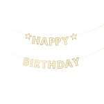 Γιρλάντα Happy Birthday με χρυσό Περίγραμμα 220cm - Image 3