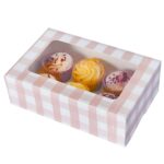 Κουτί για Cupcakes Ροζ καρό - Image 4