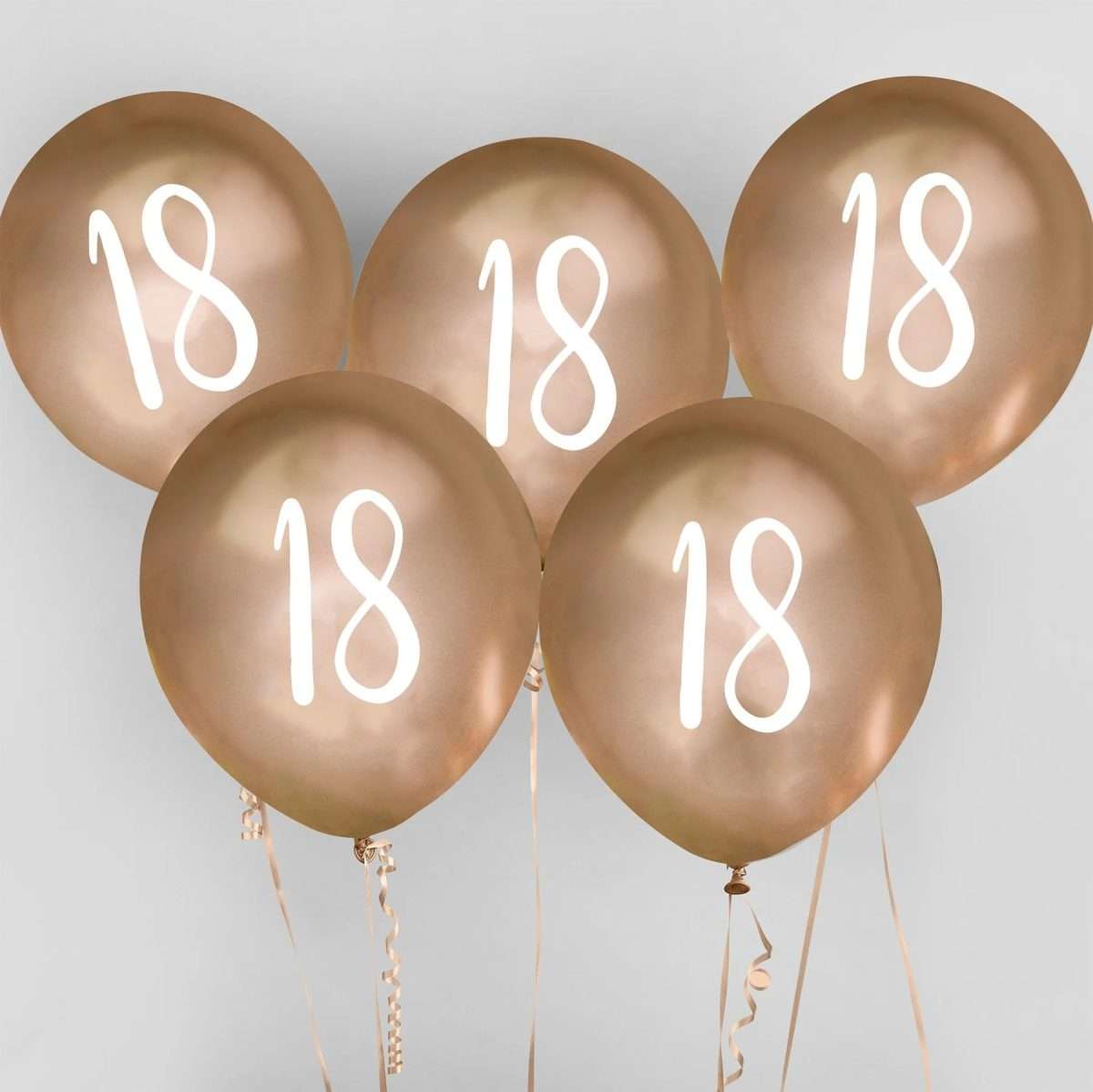 Λάτεξ Μπαλόνια χρυσά 18th Birthday (5 τεμ) - Image 3