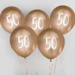 Λάτεξ Μπαλόνια χρυσά 50th Birthday (5 τεμ) - Image 3