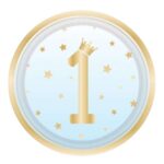 Πιάτα φαγητού 1st Birthday μπλε (8 τεμ) - Image 2