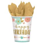 Ποτήρια πάρτυ Boho Birthday Girl (8 τεμ) - Image 2