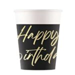 Ποτήρια πάρτυ Elegant Birthday (8 τεμ) - Image 2
