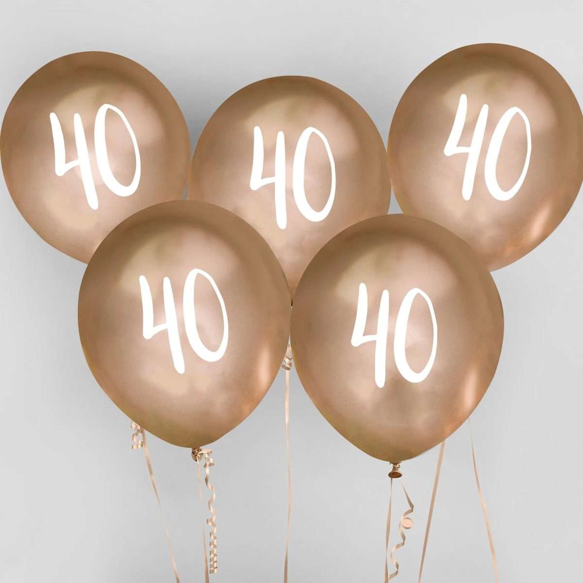 Λάτεξ Μπαλόνια χρυσά 40th Birthday (5 τεμ) - Image 3