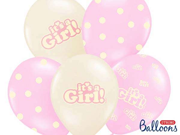 Σετ Μπαλόνια τυπωμένα "It's a Girl" (6 τεμ) - Image 5