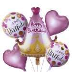 Σετ ροζ Μπαλόνια Happy Birthday (5 τεμ) - Image 2