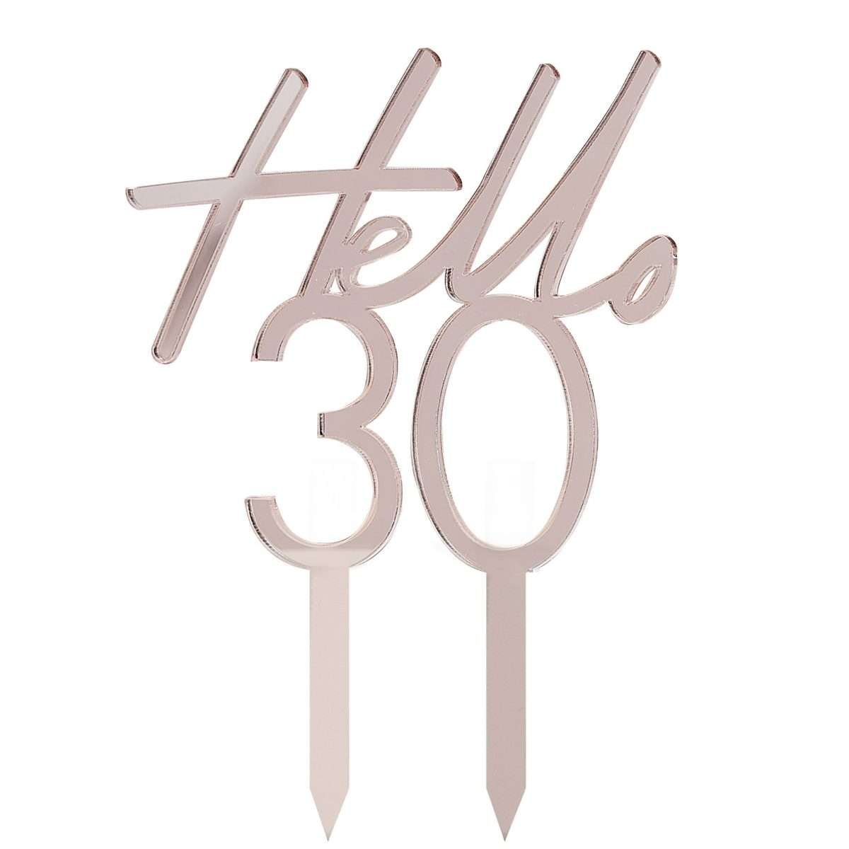 Topper τούρτας "Hello 30" Rosegold - Image 5