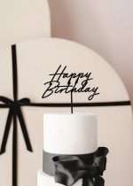 Topper Happy Birthday Μαύρο(τούρτας) - Image 2