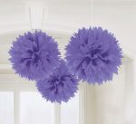 Μοβ διακοσμητικά Pom Pom (3 τεμ) - Image 3